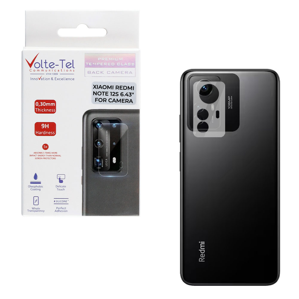 VOLTE-TEL TEMPERED GLASS XIAOMI REDMI NOTE 12S 6.43" 9H 0.30mm FOR CAMERA