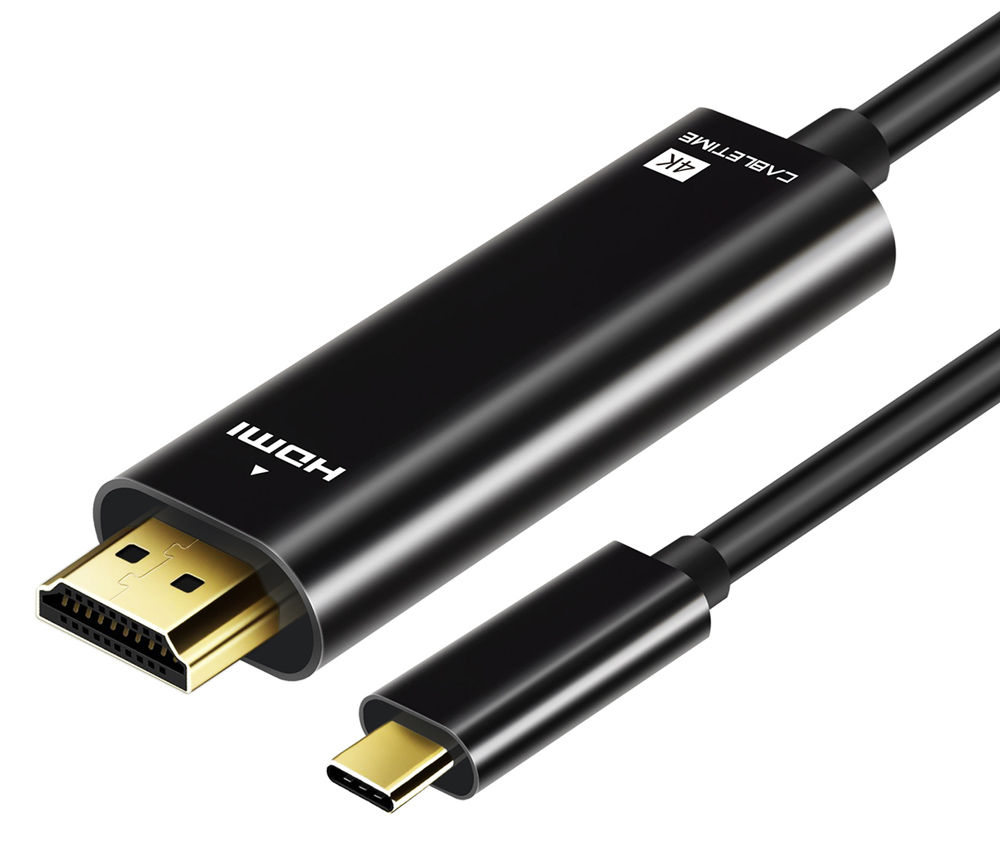 CABLETIME καλώδιο USB-C σε HDMI CT-CMHD, 4K/60Hz, 0.9m, μαύρο
