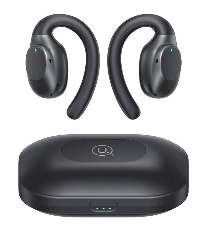 USAMS earphones με θήκη φόρτισης EM20, Open Wearable Stereo, μαύρα