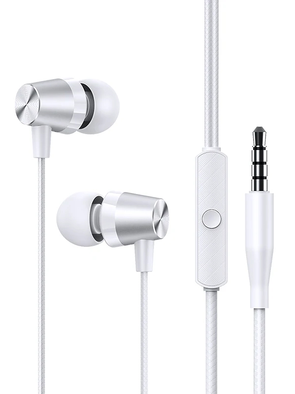 USAMS earphones με μικρόφωνο EP-42, 3.5mm σύνδεση, Φ10mm, 1.2m, λευκά