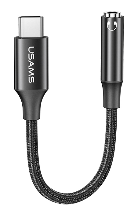USAMS αντάπτορας USB-C σε 3.5mm US-SJ599, μαύρος