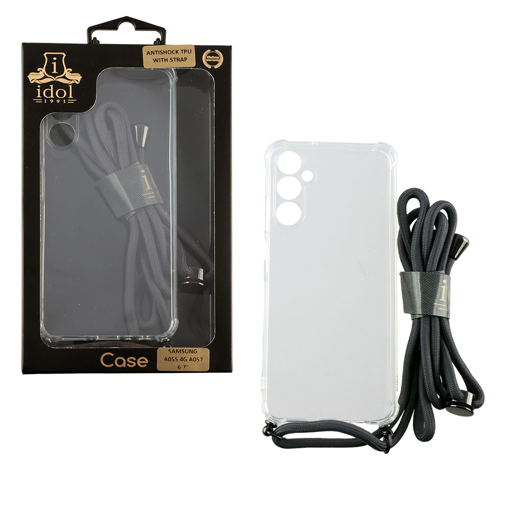IDOL 1991 ΘΗΚΗ SAMSUNG A05s 4G A057/F14 4G E145 6.7" ANTISHOCK AIR TPU WITH STRAP FULL CAMERA PROTECTION ΔΙΑΦΑΝΗ