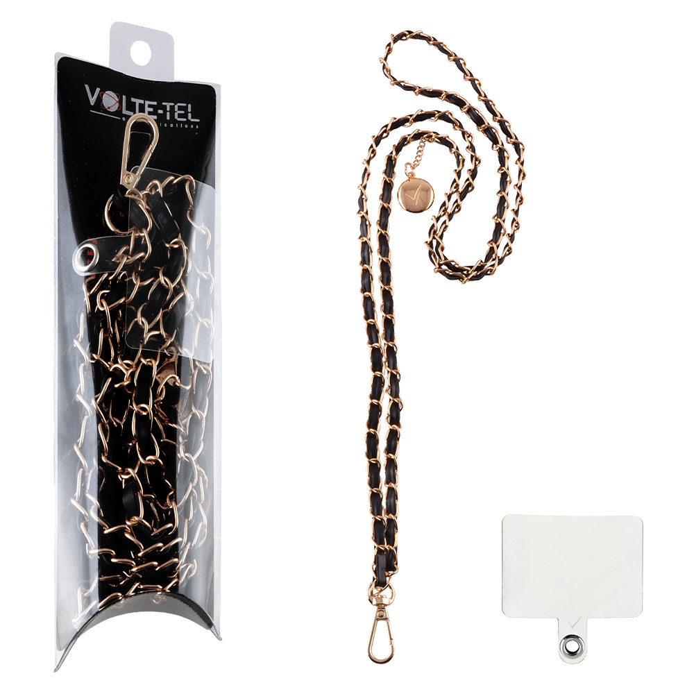 VOLTE-TEL NECK STRAP - ΑΛΥΣΙΔΑ ΛΑΙΜΟΥ ΓΙΑ ΘΗΚΕΣ GOLD VT407