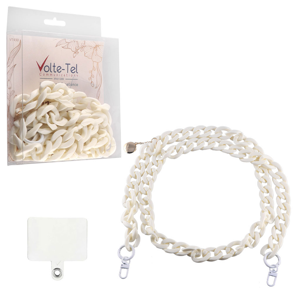 VOLTE-TEL NECK STRAP - ΑΛΥΣΙΔΑ ΛΑΙΜΟΥ ΓΙΑ ΘΗΚΕΣ WHITE VT430 120cm