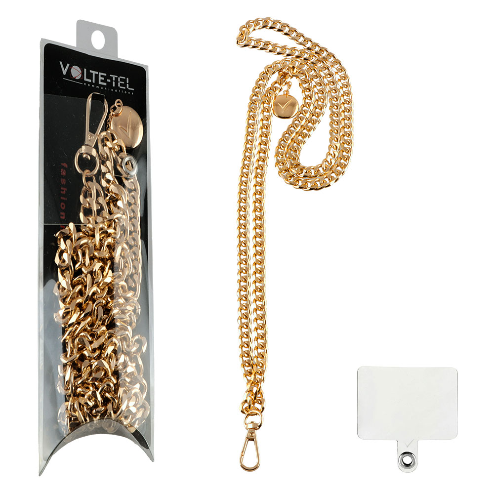 VOLTE-TEL NECK STRAP - ΑΛΥΣΙΔΑ ΛΑΙΜΟΥ ΓΙΑ ΘΗΚΕΣ GOLD VT408