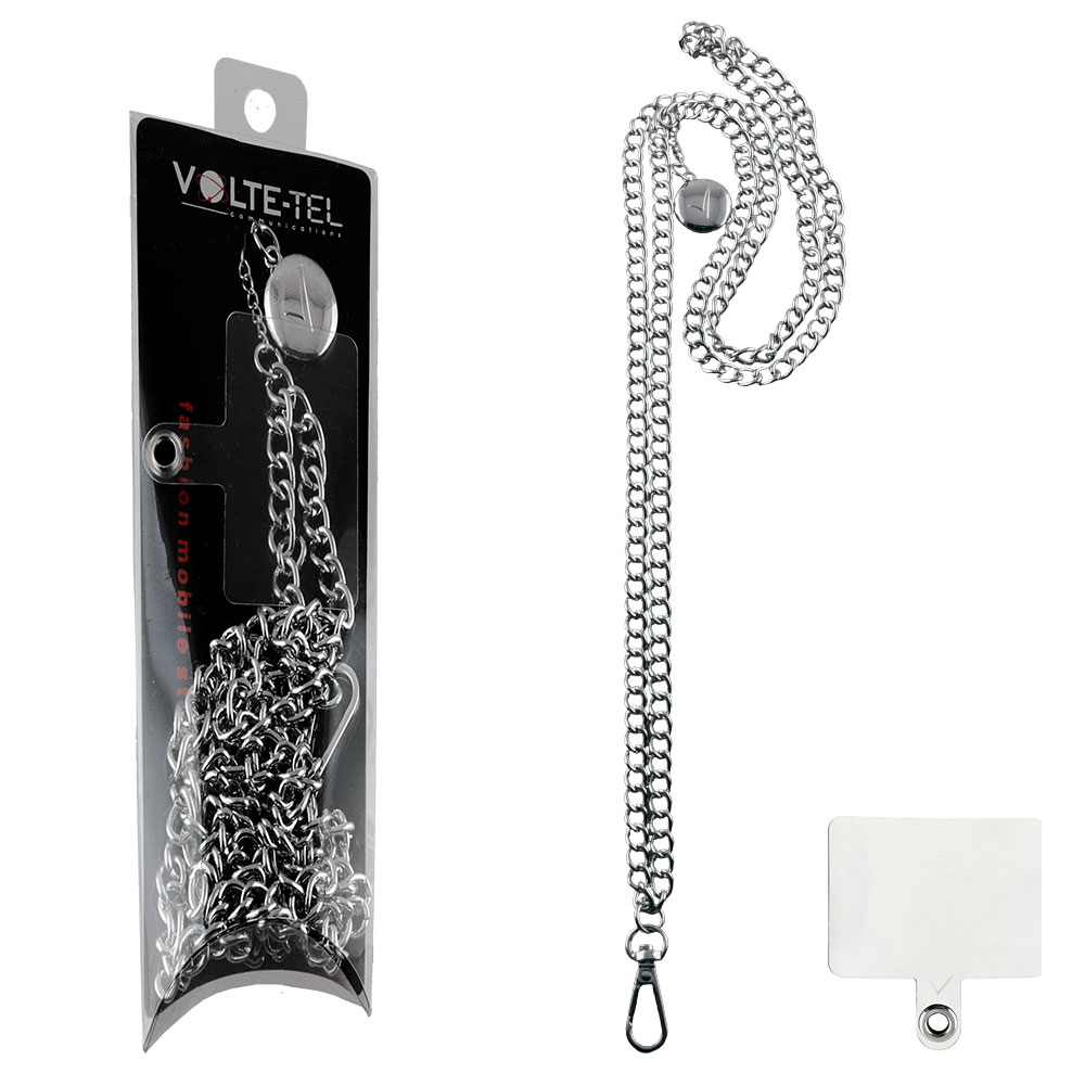 VOLTE-TEL NECK STRAP - ΑΛΥΣΙΔΑ ΛΑΙΜΟΥ ΓΙΑ ΘΗΚΕΣ SILVER VT410