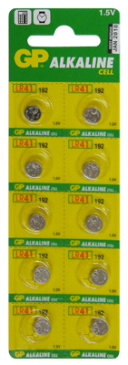 GP ΜΠΑΤΑΡΙΕΣ ΡΟΛΟΓΙΟΥ LR41/392/SR41/192/AG3 1.55V ALKALINE 1 ΤΕΜ. 10/BLISTER