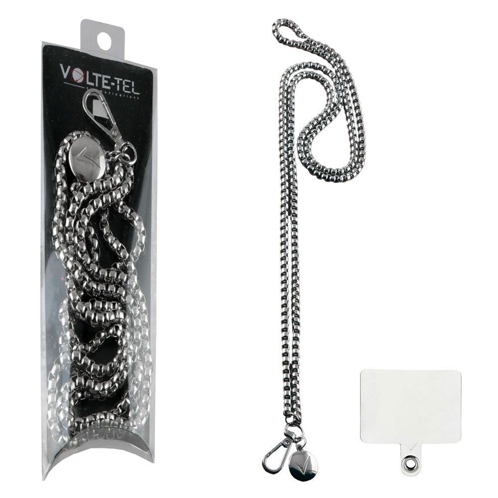 VOLTE-TEL NECK STRAP - ΑΛΥΣΙΔΑ ΛΑΙΜΟΥ ΓΙΑ ΘΗΚΕΣ SILVER VT416