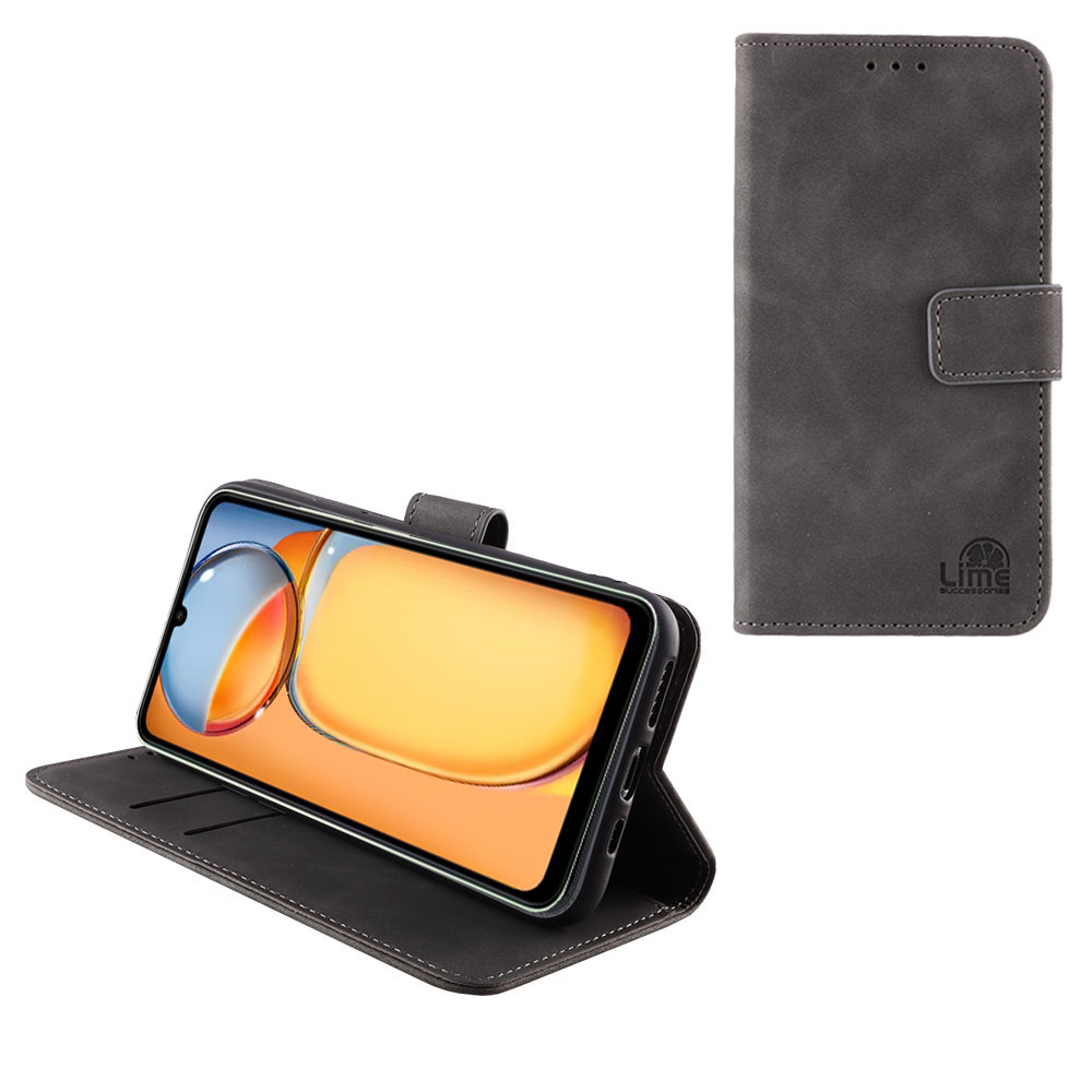 LIME ΘΗΚΗ XIAOMI POCO C65/ POCO M6 5G 6.74" ESSENTIAL MAGNET BOOK STAND CLIP GREY