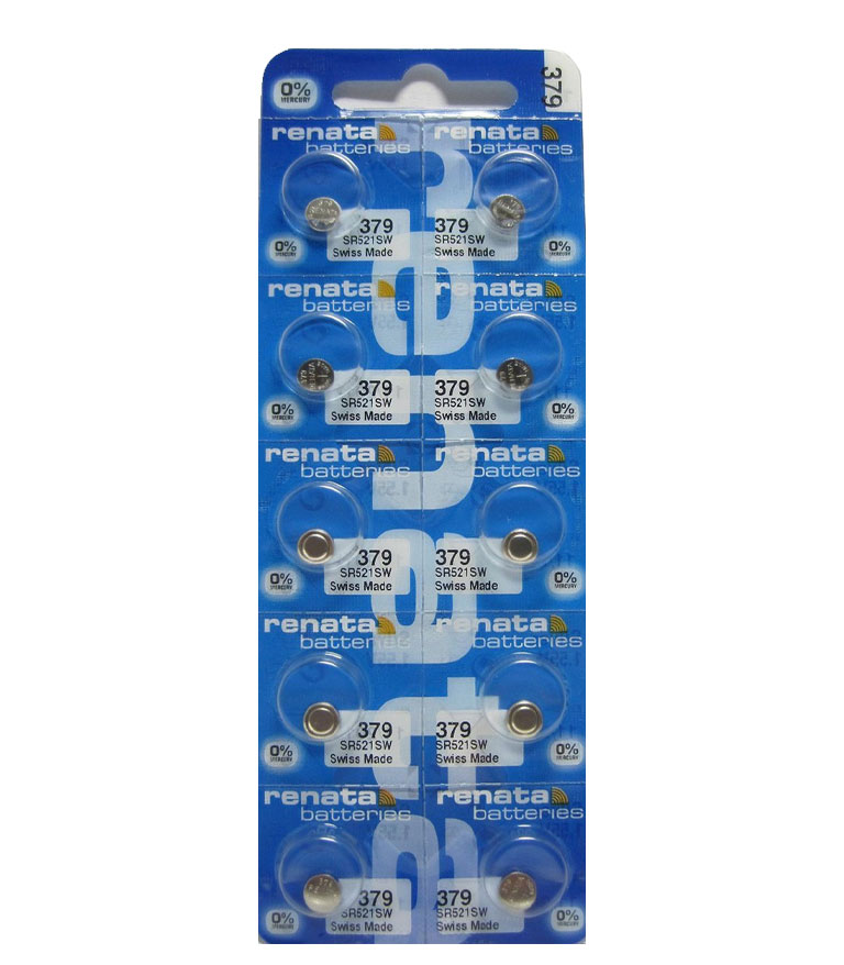 RENATA ΜΠΑΤΑΡΙΕΣ ΡΟΛΟΓΙΟΥ 379/LR63/L521/G0/SR63/SR521/AG0 16mAh 1.55V SILVER OXIDE 1 ΤΕΜ. 10/BLISTER