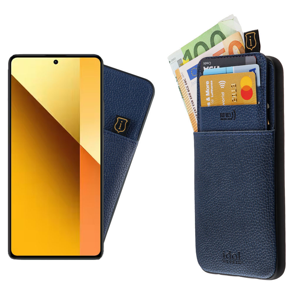 IDOL 1991 ΘΗΚΗ XIAOMI REDMI NOTE 13 5G 6.67" ANTI-RFID LEATHER SMART WALLET FULL CAMERA PROTECTION BLUE