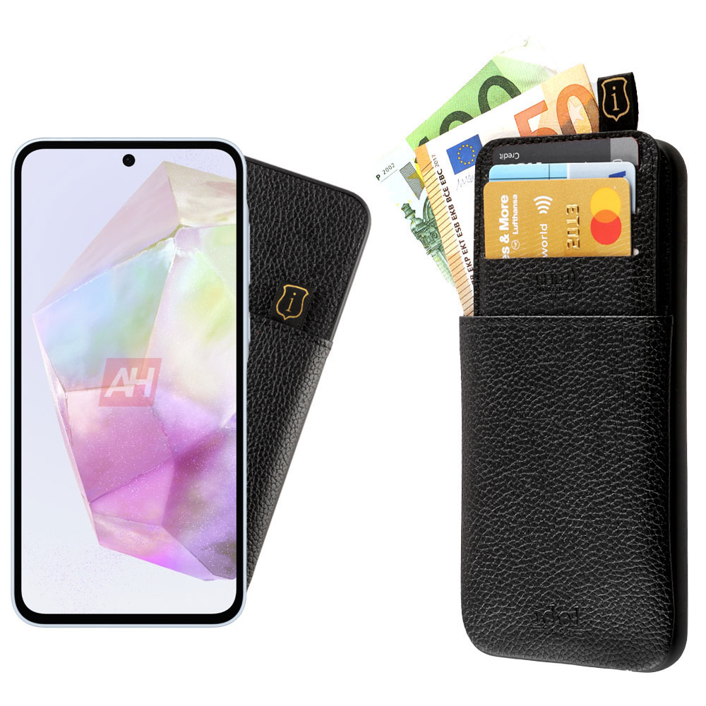 IDOL 1991 ΘΗΚΗ SAMSUNG A35 5G A356 6.6" ANTI-RFID LEATHER SMART WALLET CAMERA GUARD BLACK