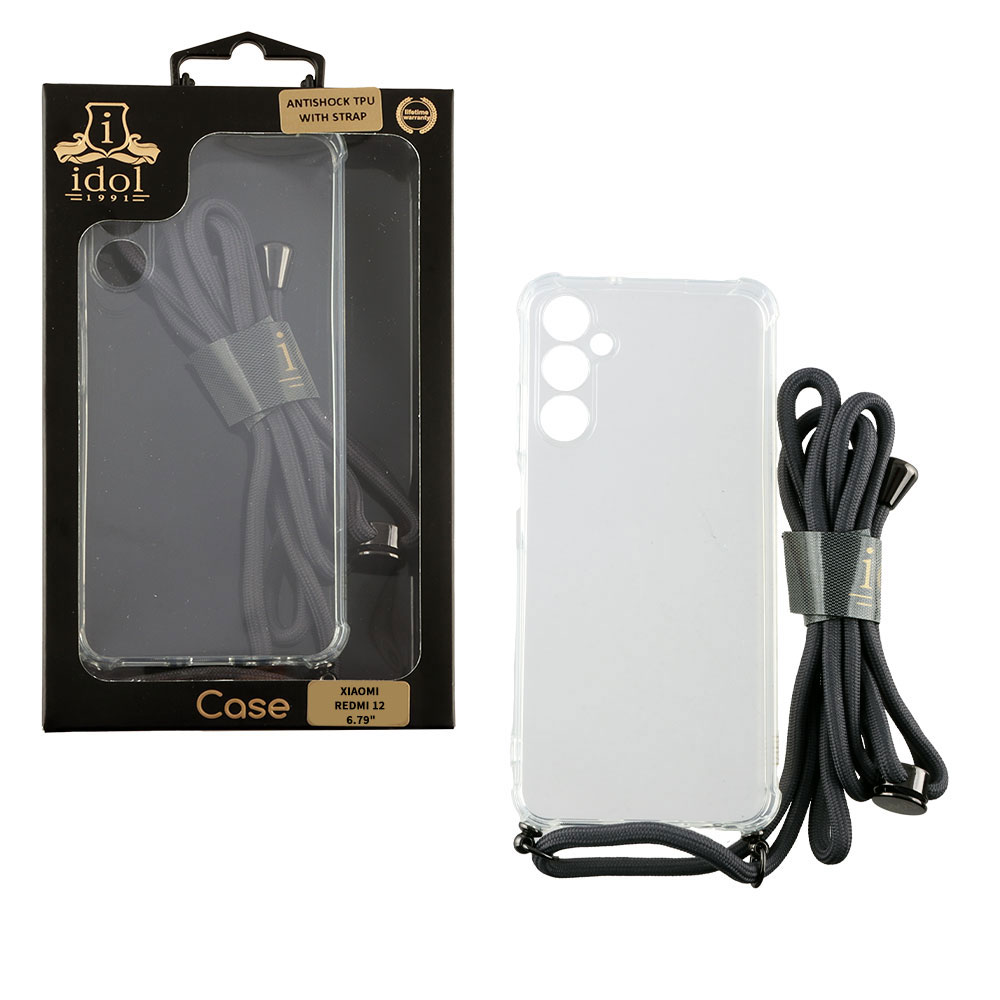 IDOL 1991 ΘΗΚΗ XIAOMI REDMI 12 4G/5G 6.79" ANTISHOCK AIR TPU WITH STRAP FULL CAMERA PROTECTION ΔΙΑΦΑΝΗ