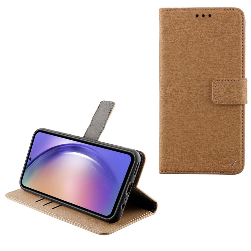 VOLTE-TEL ΘΗΚΗ SAMSUNG A55 5G A556 6.6" ALLURE MAGNET BOOK STAND CLIP GOLD