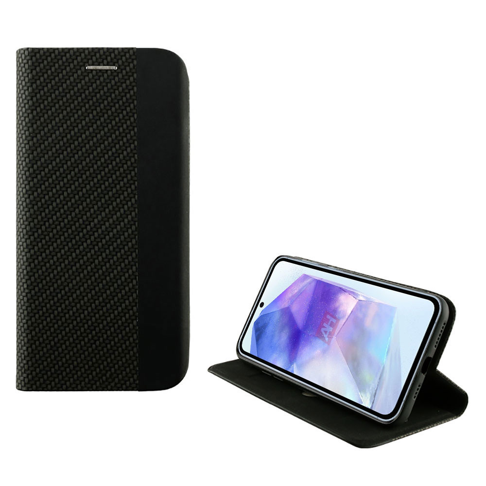 IDOL 1991 ΘΗΚΗ SAMSUNG A55 5G A556 6.6" ELITE ANTI-RFID BOOK STAND BLACK