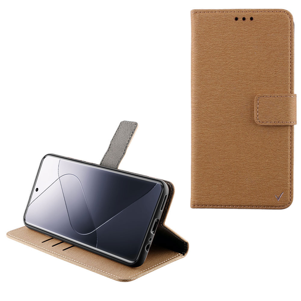 VOLTE-TEL ΘΗΚΗ XIAOMI 14 5G 6.36" ALLURE MAGNET BOOK STAND CLIP GOLD