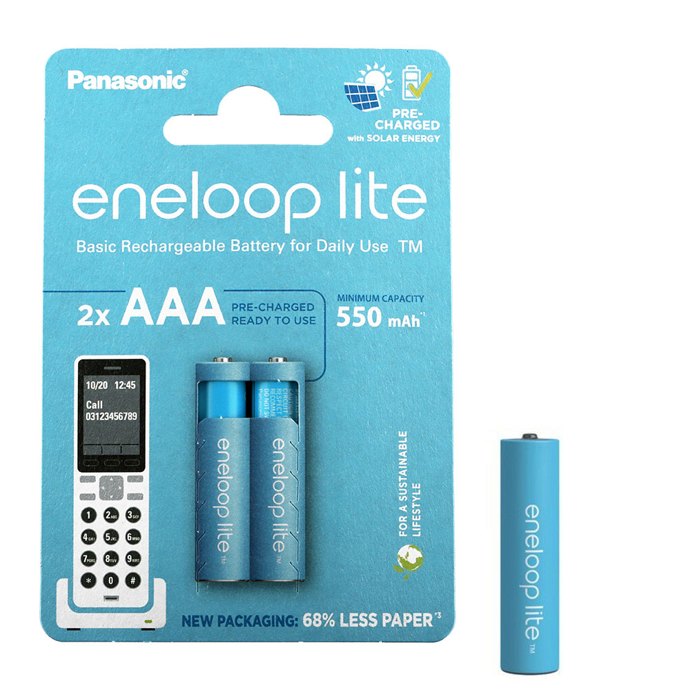 PANASONIC ENELOOP LITE ΕΠΑΝΑΦΟΡΤΙΖΟΜΕΝΕΣ ΜΠΑΤΑΡΙΕΣ AAA/HR03 550mAh Ni-Mh BK-4LCCE/2DE 2/BLISTER