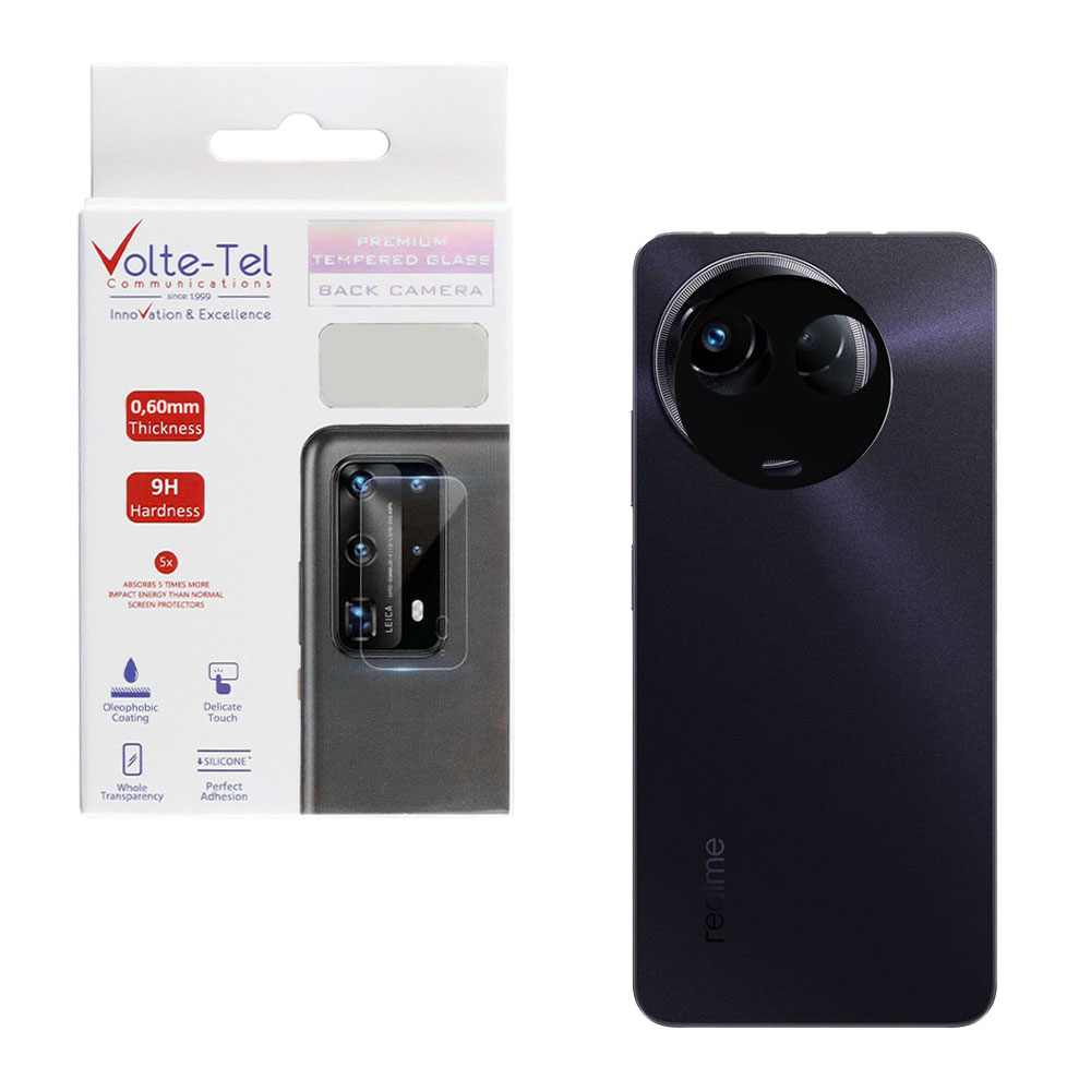 VOLTE-TEL TEMPERED GLASS REALME 11 5G 6.72" 9H 0.25mm 3D CURVED FOR CAMERA BLACK