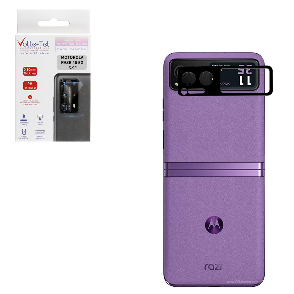 VOLTE-TEL TEMPERED GLASS MOTOROLA RAZR 40 5G 6.9" 9H 0.30mm FOR CAMERA BLACK