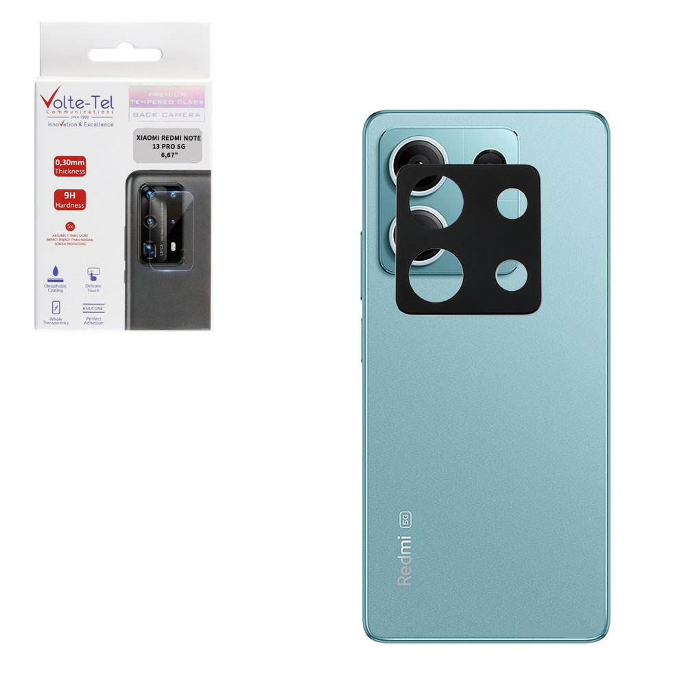 VOLTE-TEL TEMPERED GLASS XIAOMI REDMI NOTE 13 5G 6,67" 9H 0.25mm 3D CURVED FOR CAMERA BLACK