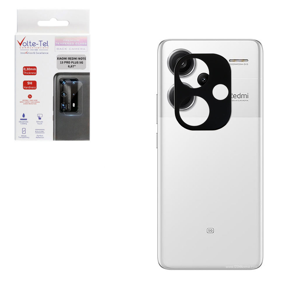 VOLTE-TEL TEMPERED GLASS XIAOMI REDMI NOTE 13 PRO PLUS 5G 6,67" 9H 0.25mm 3D CURVED FOR CAMERA BLACK
