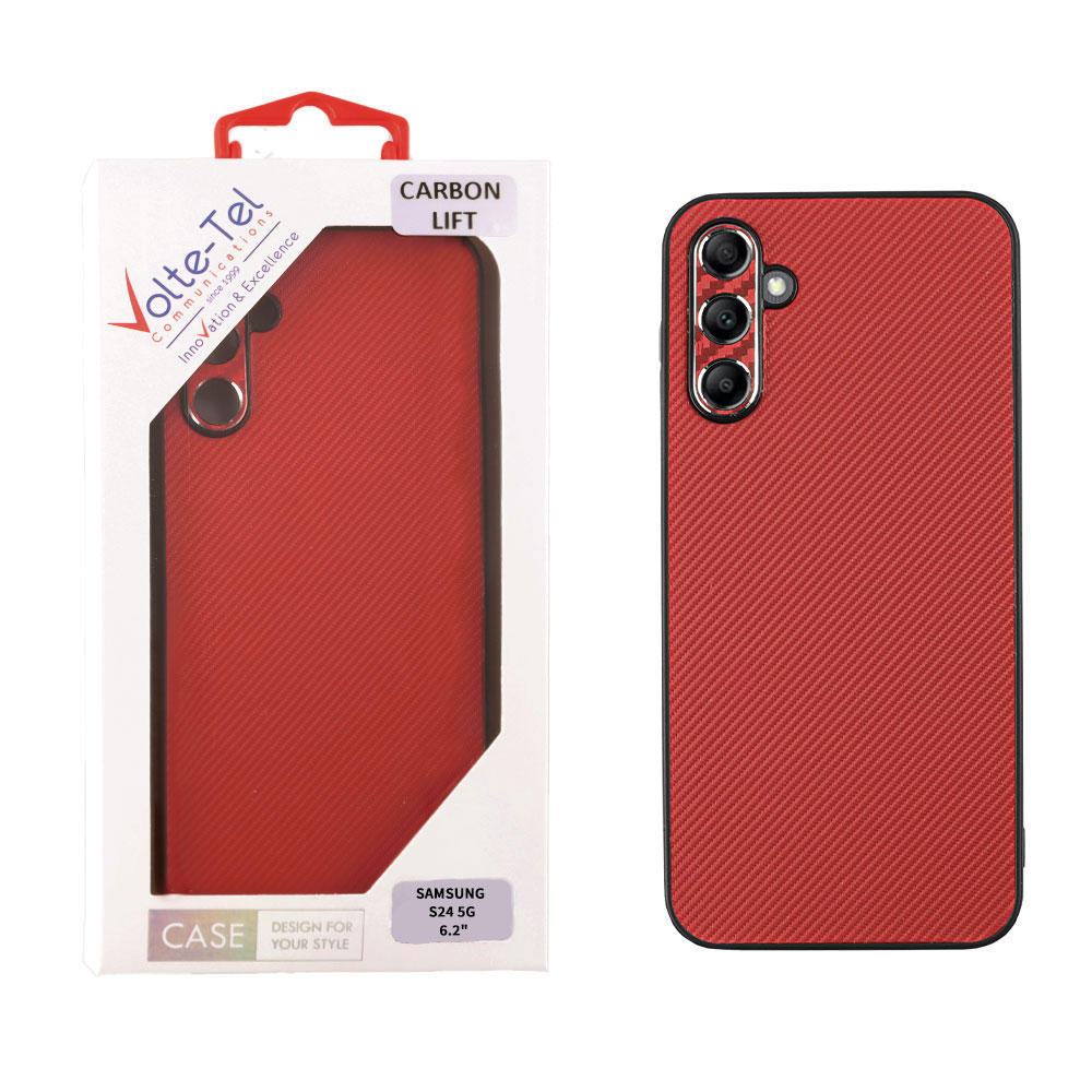 VOLTE-TEL ΘΗΚΗ SAMSUNG S24 5G S921 6.2" CARBON LIFT CAMERA GUARD PROTECTION RED