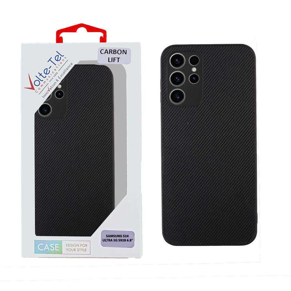 VOLTE-TEL ΘΗΚΗ SAMSUNG S24 ULTRA 5G S928 6.8" CARBON LIFT CAMERA GUARD PROTECTION BLACK