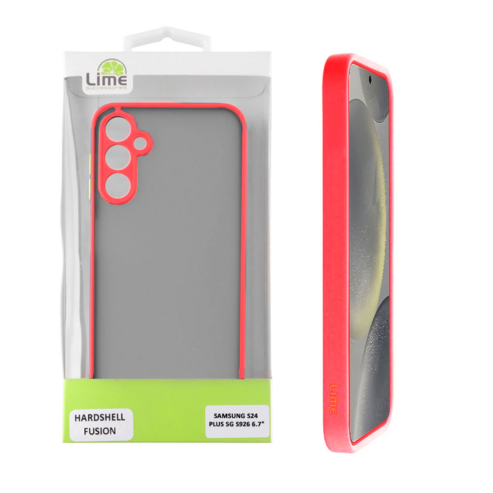 LIME ΘΗΚΗ SAMSUNG S24 PLUS 5G S926 6.7" HARDSHELL FUSION FULL CAMERA PROTECTION RED WITH BLACK KEYS