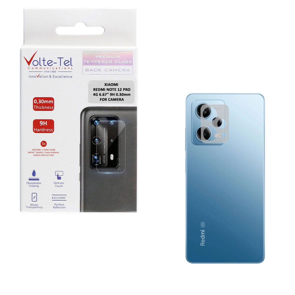VOLTE-TEL TEMPERED GLASS XIAOMI REDMI NOTE 12 PRO 4G 6.67" 9H 0.30mm FOR CAMERA