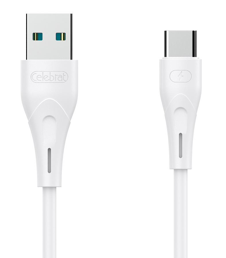 CELEBRAT καλώδιο USB σε USB-C CB-18T, 15W 3A, 1m, λευκό
