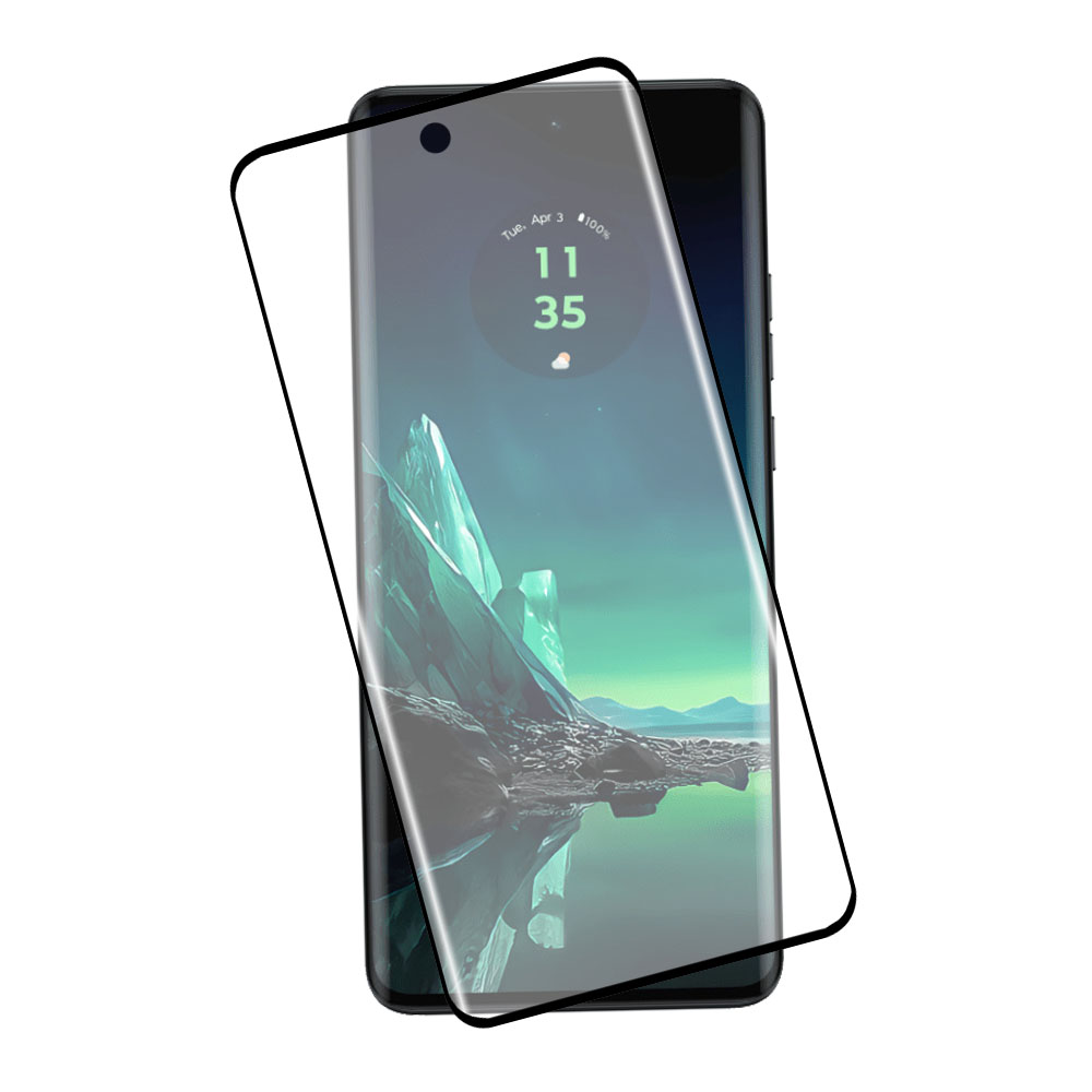 IDOL 1991 TEMPERED GLASS MOTOROLA EDGE 40 NEO 6.55" 9H 0.30mm 3D EDGE GLUE SEMI CURVED FINGER UNLOCK BLACK