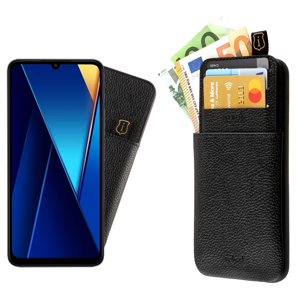 IDOL 1991 ΘΗΚΗ XIAOMI POCO C65/ POCO M6 5G 6,74" ANTI-RFID LEATHER SMART WALLET CAMERA GUARD BLACK