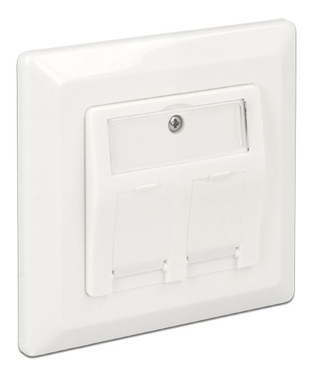 DELOCK Wall Outlet για Keystone 86202, 2 Port