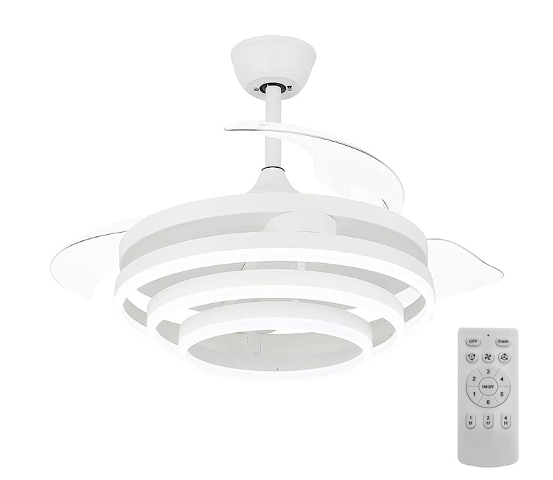 POWERTECH ανεμιστήρας οροφής HLL-0112 με LED φως, 72W, Φ50x50cm, λευκός