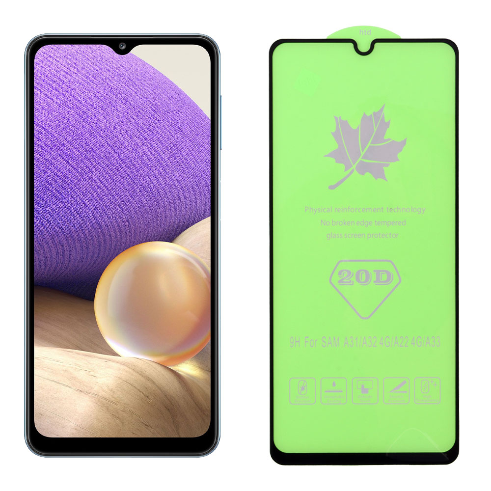 IDOL 1991 TEMPERED GLASS SAMSUNG A32 4G A325 6.4" 9H 0.25mm 20D FULL GLUE SEMI CURVED BLACK