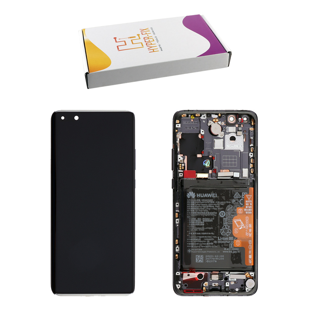 HUAWEI P40 PRO ΟΘΟΝΗ + TOUCH SCREEN + LENS + FRAME + BATTERY HF-02353PJG BLACK HYPER-FIX SERVICE PACK