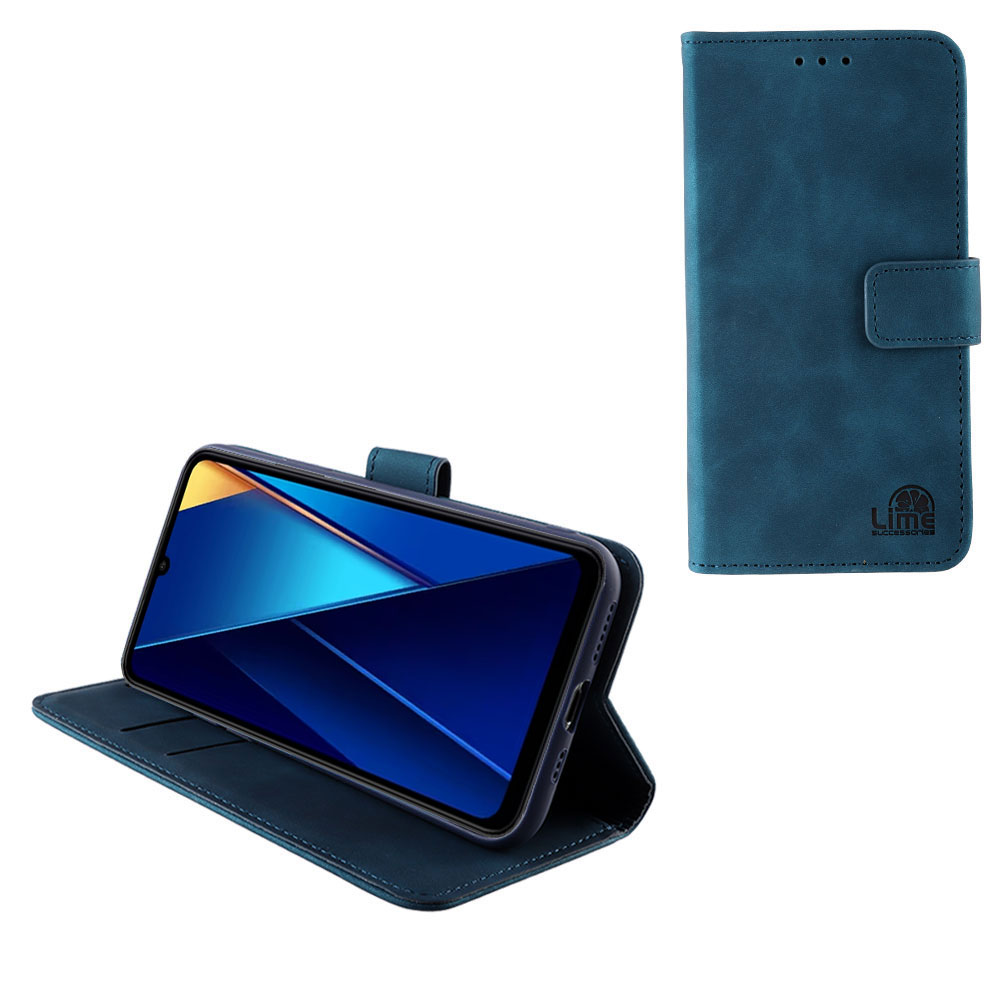 LIME ΘΗΚΗ XIAOMI POCO C65/ POCO M6 5G 6.74" ESSENTIAL MAGNET BOOK STAND CLIP DARK BLUE