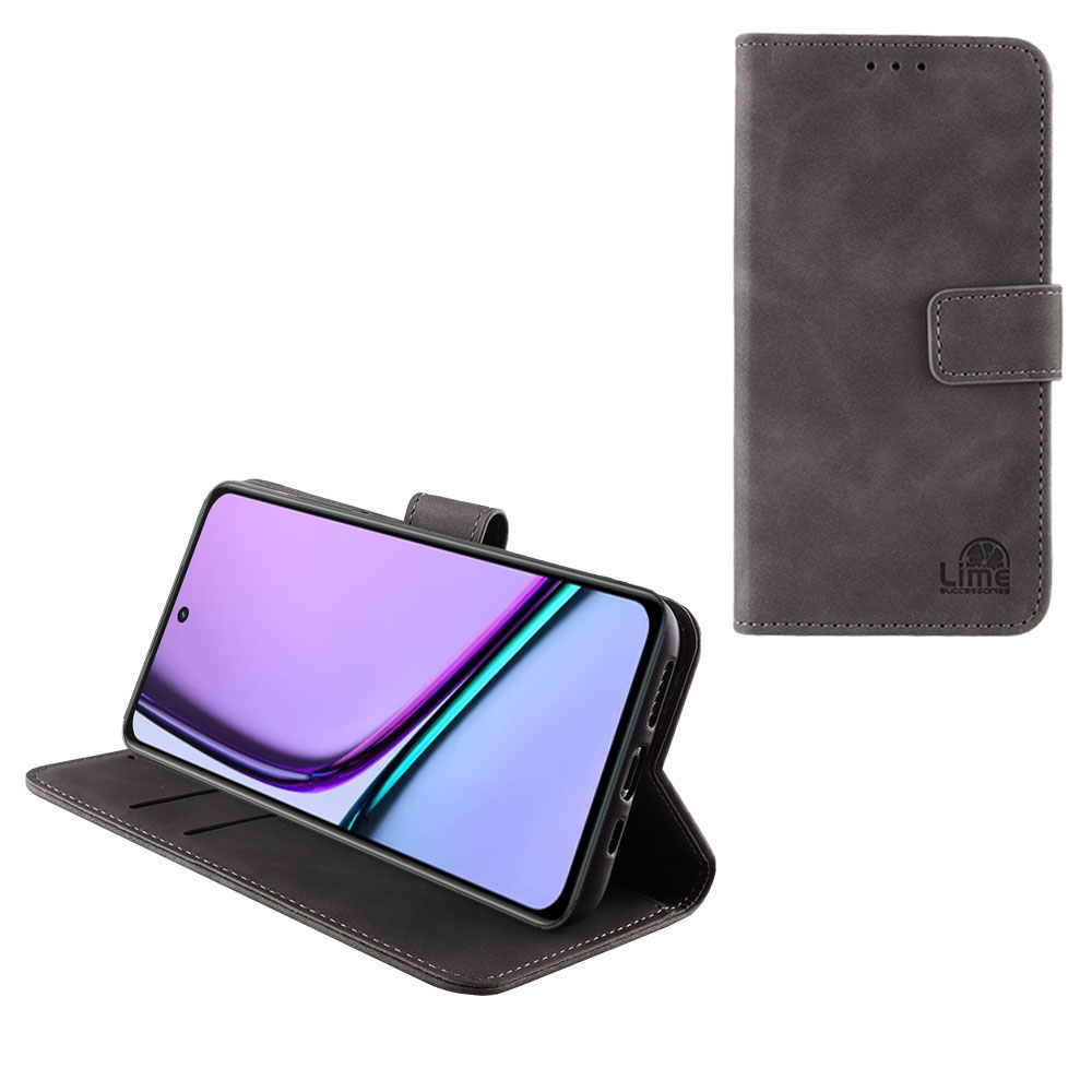 LIME ΘΗΚΗ REALME C67 5G 6.72" ESSENTIAL MAGNET BOOK STAND CLIP GREY