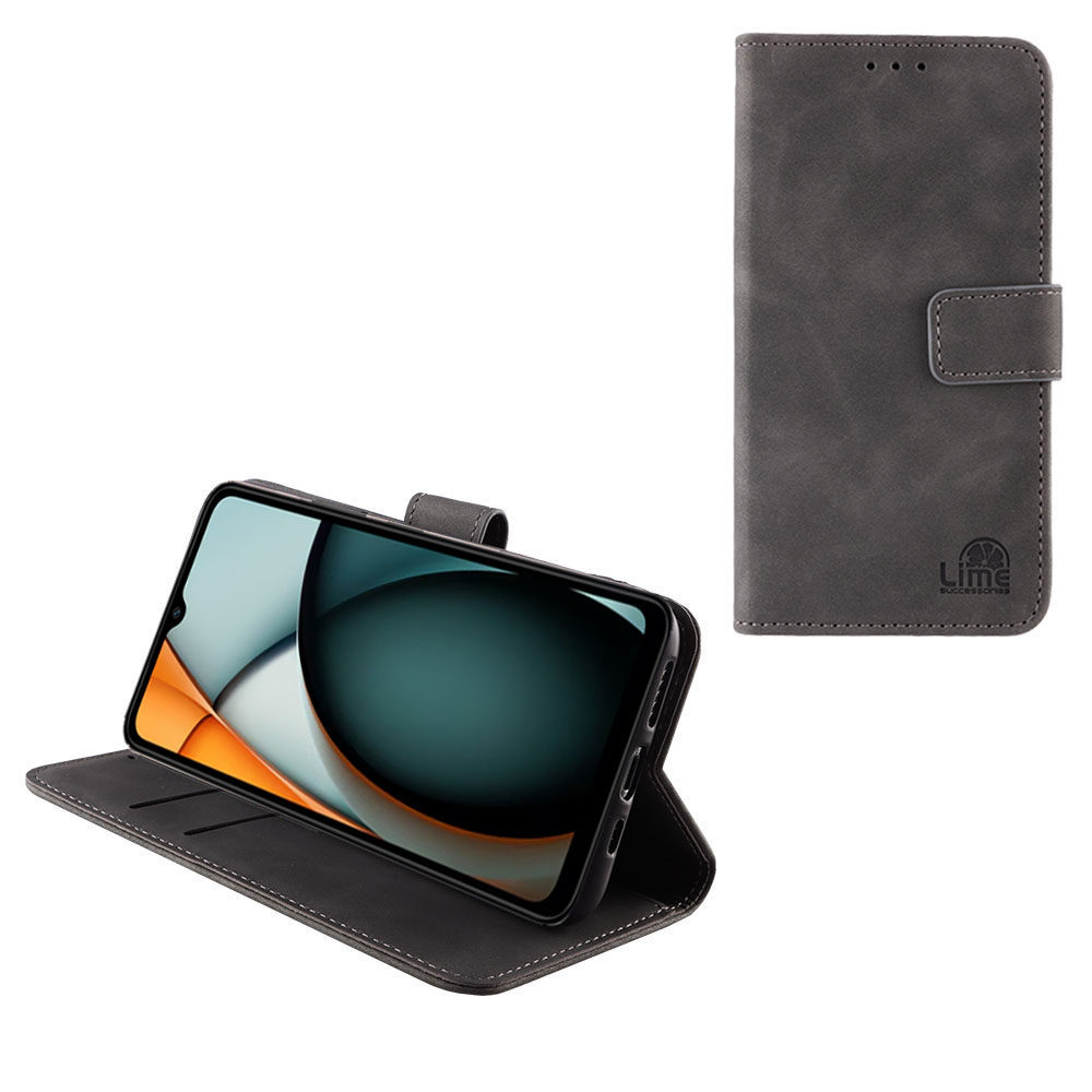 LIME ΘΗΚΗ XIAOMI REDMI A3 4G/A3X 4G 6.71" ESSENTIAL MAGNET BOOK STAND CLIP GREY