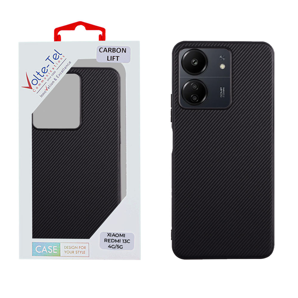 VOLTE-TEL ΘΗΚΗ XIAOMI REDMI 13C 4G/5G 6.74" CARBON LIFT CAMERA GUARD PROTECTION BLACK