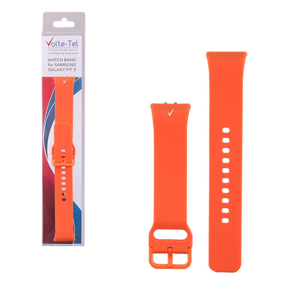 VOLTE-TEL VT132 ΛΟΥΡΑΚΙ ΡΟΛΟΓΙΟΥ ΣΙΛΙΚΟΝΗΣ SAMSUNG GALAXY FIT 3 R390 ORANGE