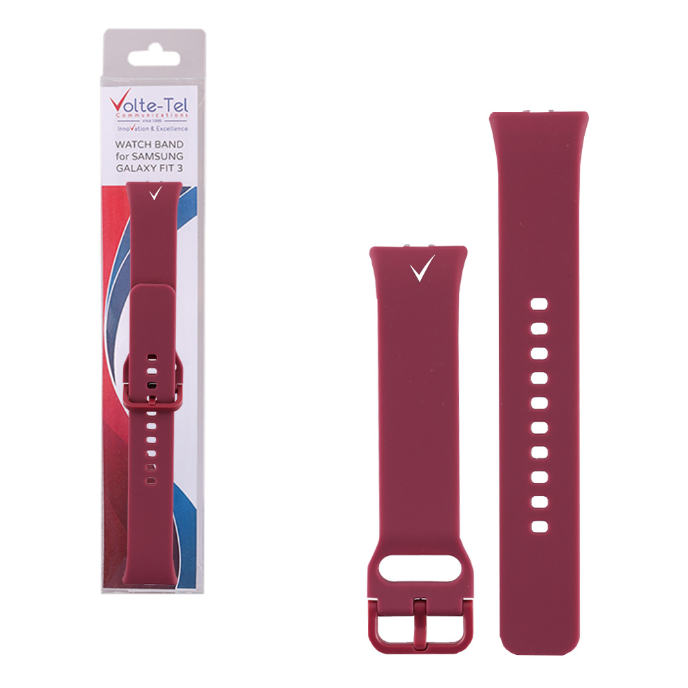 VOLTE-TEL VT132 ΛΟΥΡΑΚΙ ΡΟΛΟΓΙΟΥ ΣΙΛΙΚΟΝΗΣ SAMSUNG GALAXY FIT 3 R390 BURGUNDY