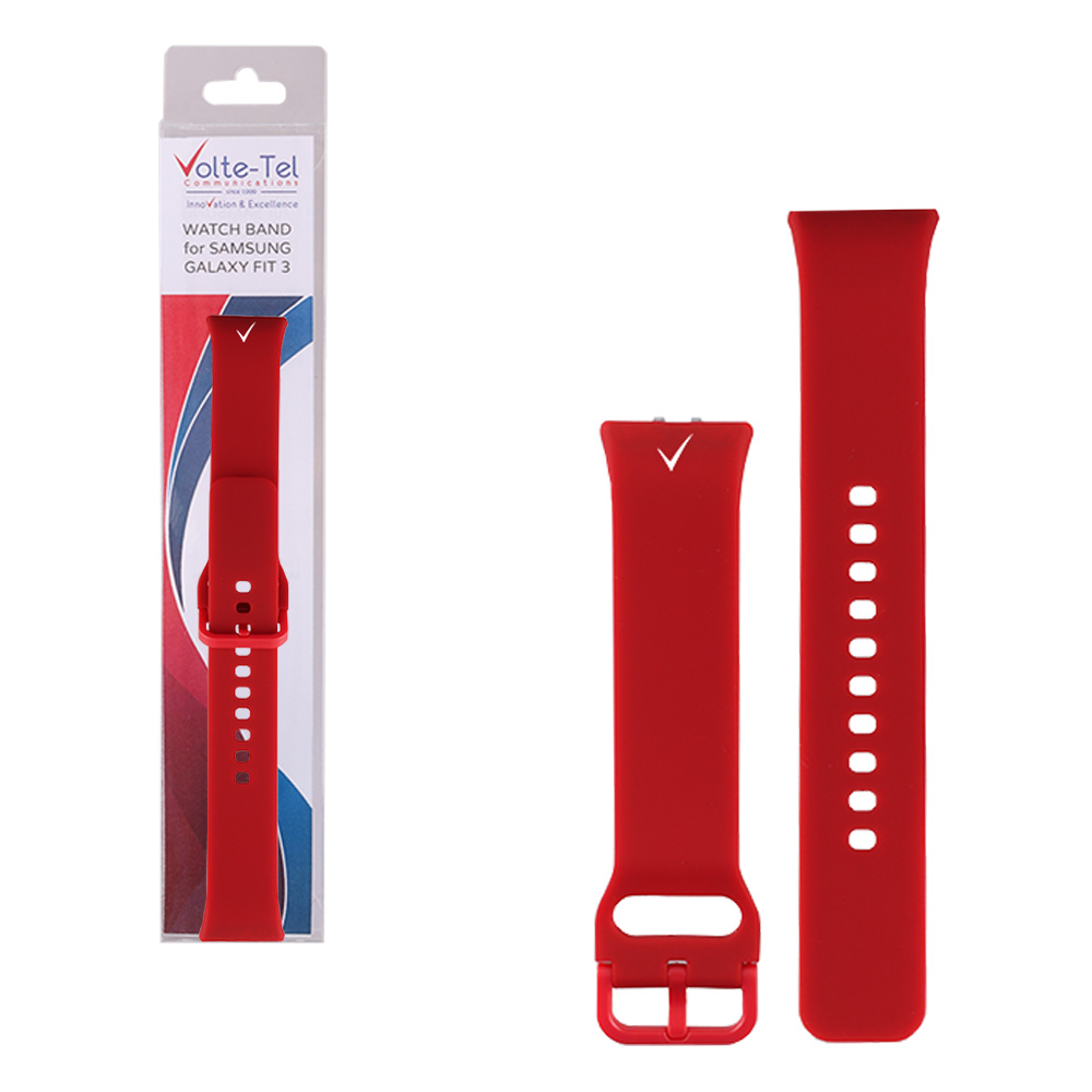 VOLTE-TEL VT132 ΛΟΥΡΑΚΙ ΡΟΛΟΓΙΟΥ ΣΙΛΙΚΟΝΗΣ SAMSUNG GALAXY FIT 3 R390 RED