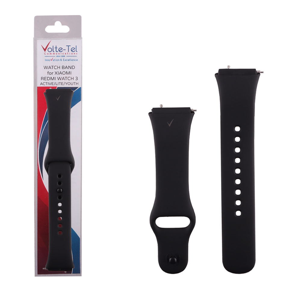 VOLTE-TEL ΛΟΥΡΑΚΙ ΡΟΛΟΓΙΟΥ ΣΙΛΙΚΟΝΗΣ XIAOMI REDMI WATCH 3 ACTIVE BLACK VT128