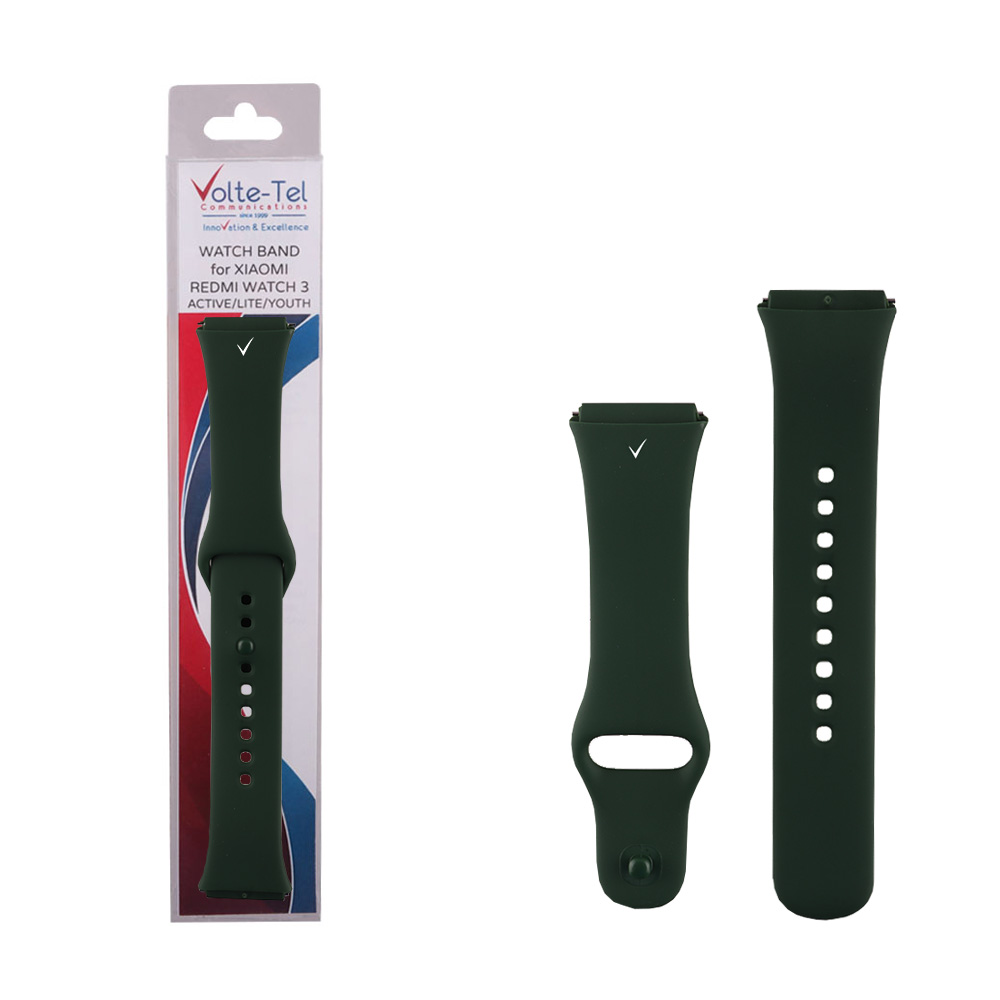 VOLTE-TEL VT128 ΛΟΥΡΑΚΙ ΡΟΛΟΓΙΟΥ ΣΙΛΙΚΟΝΗΣ XIAOMI REDMI WATCH 3 ACTIVE KHAKI