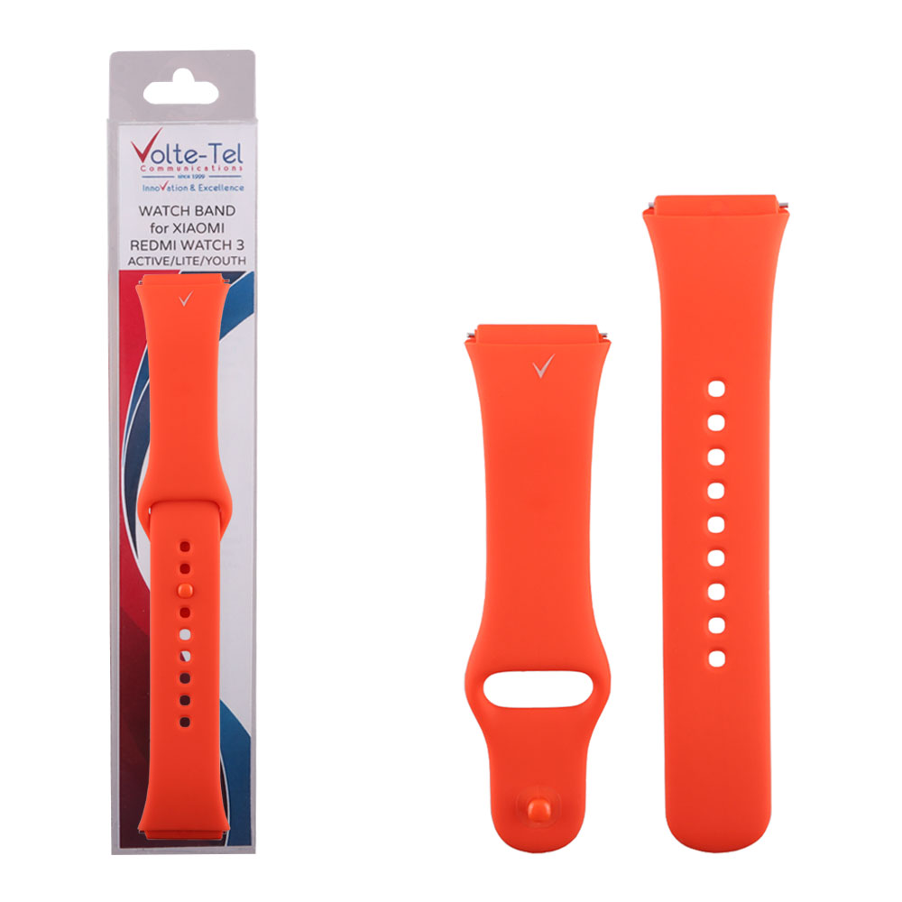 VOLTE-TEL ΛΟΥΡΑΚΙ ΡΟΛΟΓΙΟΥ ΣΙΛΙΚΟΝΗΣ XIAOMI REDMI WATCH 3 ACTIVE ORANGE VT128