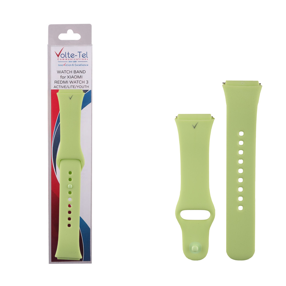 VOLTE-TEL ΛΟΥΡΑΚΙ ΡΟΛΟΓΙΟΥ ΣΙΛΙΚΟΝΗΣ XIAOMI REDMI WATCH 3 ACTIVE MINT GREEN VT128
