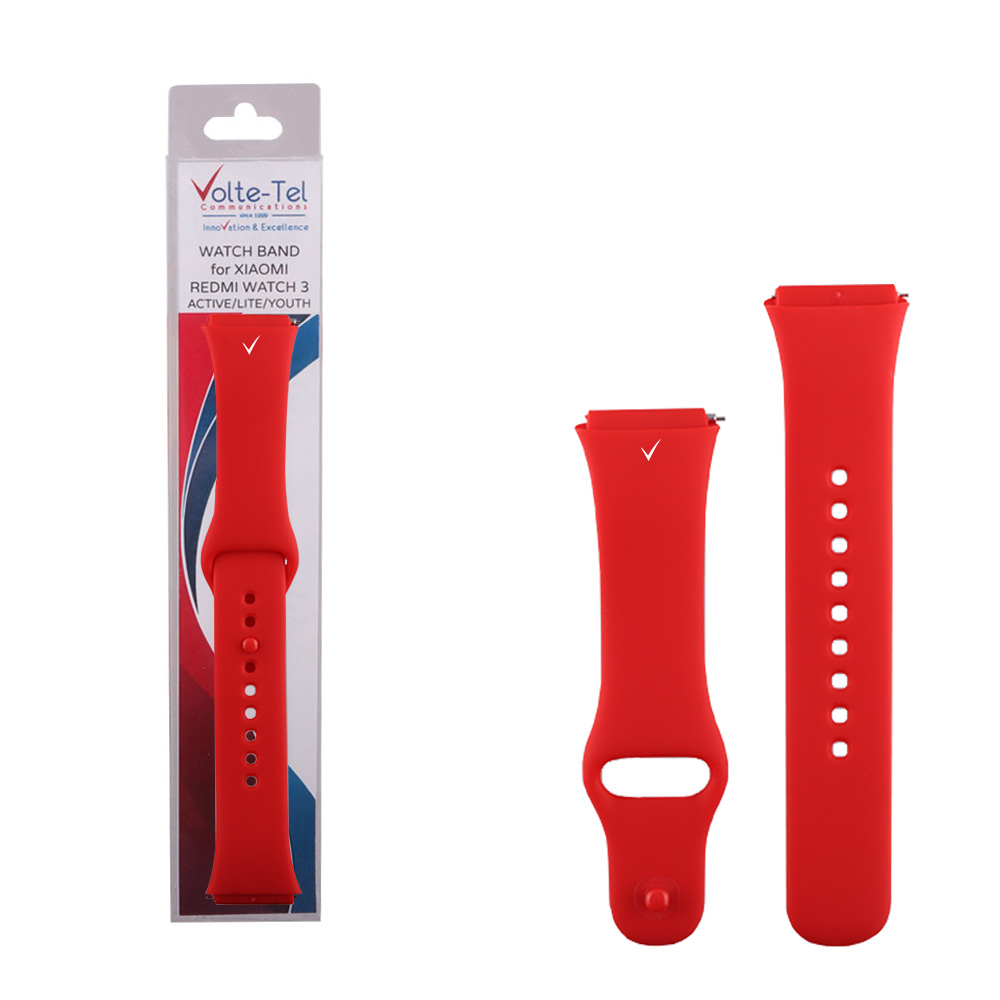 VOLTE-TEL ΛΟΥΡΑΚΙ ΡΟΛΟΓΙΟΥ ΣΙΛΙΚΟΝΗΣ XIAOMI REDMI WATCH 3 ACTIVE RED VT128