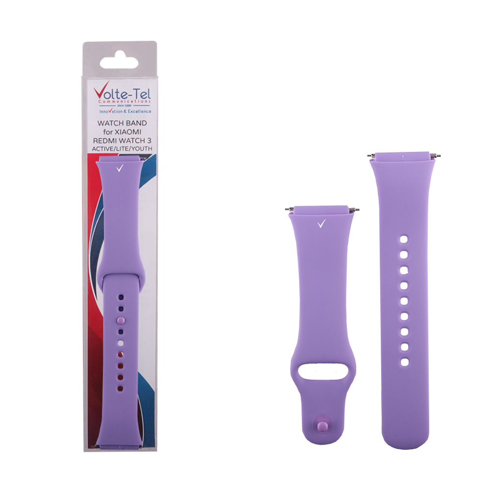 VOLTE-TEL ΛΟΥΡΑΚΙ ΡΟΛΟΓΙΟΥ ΣΙΛΙΚΟΝΗΣ XIAOMI REDMI WATCH 3 ACTIVE PURPLE VT128