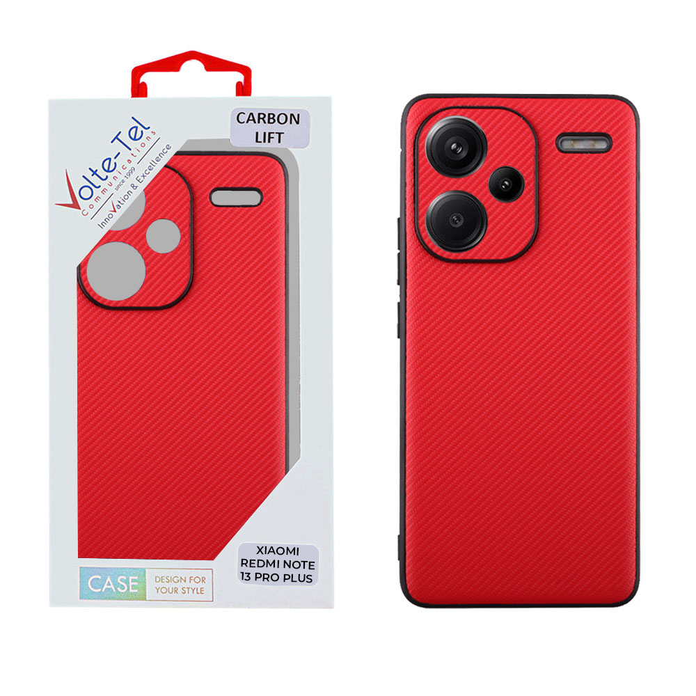 VOLTE-TEL ΘΗΚΗ XIAOMI REDMI NOTE 13 PRO PLUS 5G 6.67" CARBON LIFT FULL CAMERA PROTECTION RED